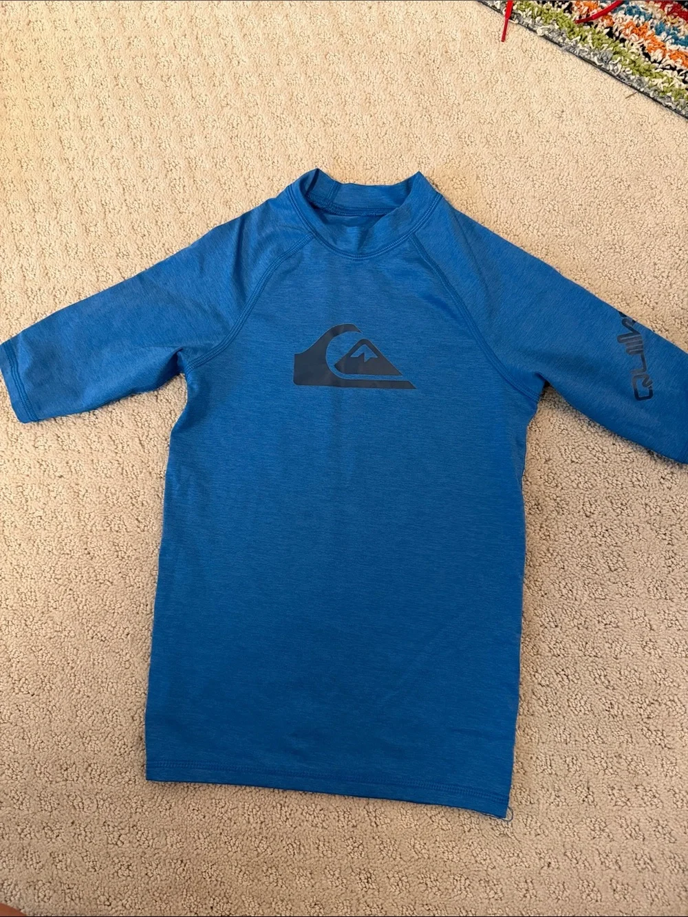 Quiksilver Blue Short Sleeve Rash Guard